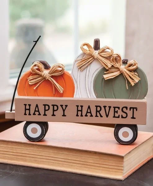 Happy Harvest Pumpkin Wagon Sitter