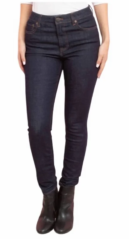 Hi-Rise Skinny Jeans In Dark Denim