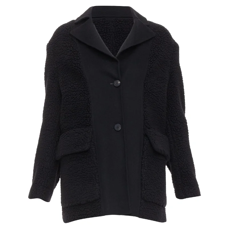 Dior cashmere teddy textured pocketed coat