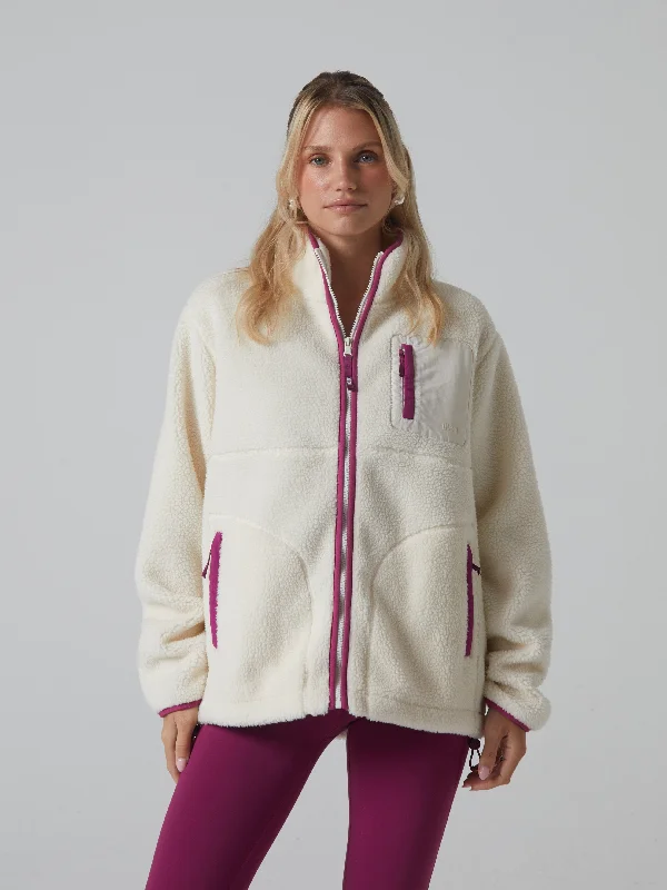 Emery Borg Fleece Zipper Ivory