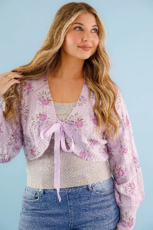 You And I Cardigan-Purple