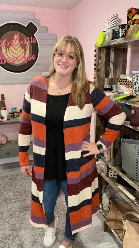 Pumpkin Patch Striped Cardigan