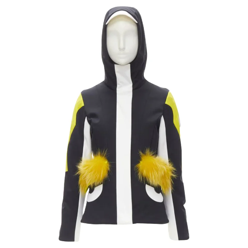 Fendi Monster Bug Eye fur trim ski jacket