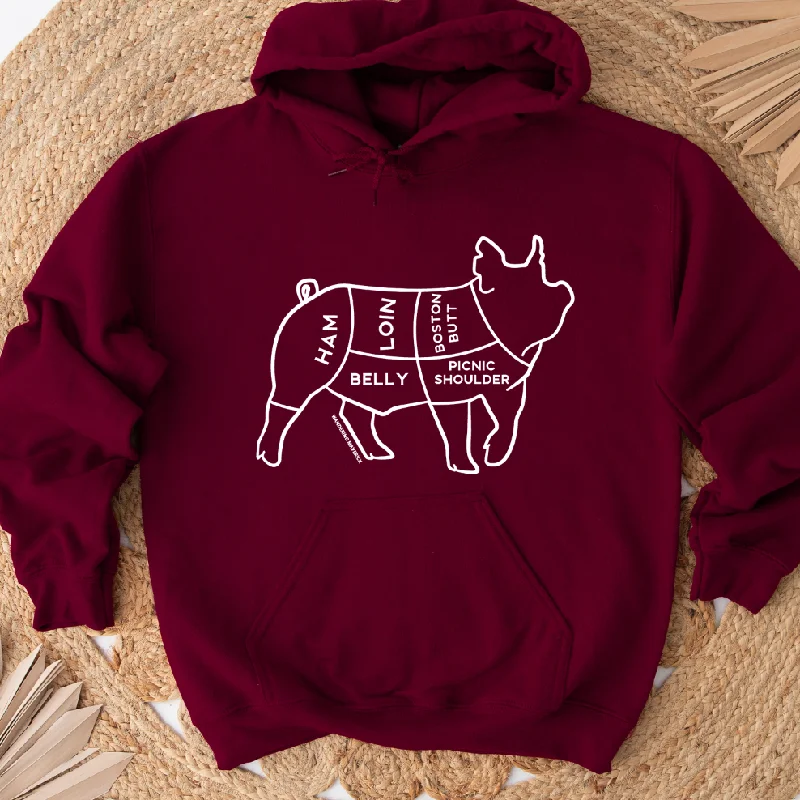 Pork Cuts WHITE INK Hoodie (S-3XL) Unisex - Multiple Colors!