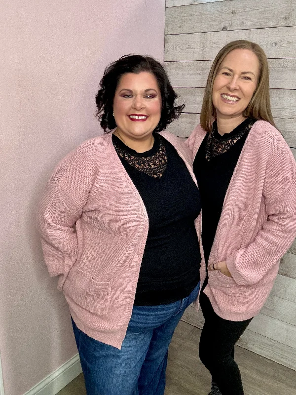 "Winning Pick" Blush Sweater Cardigan