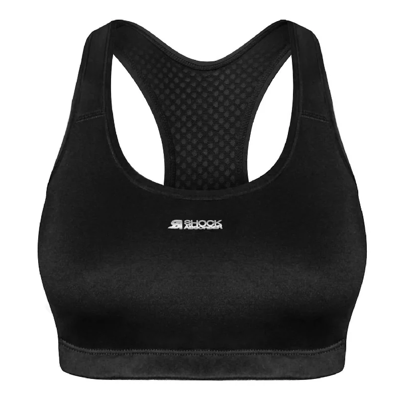 Women's Crop Top Sports Bra In Black