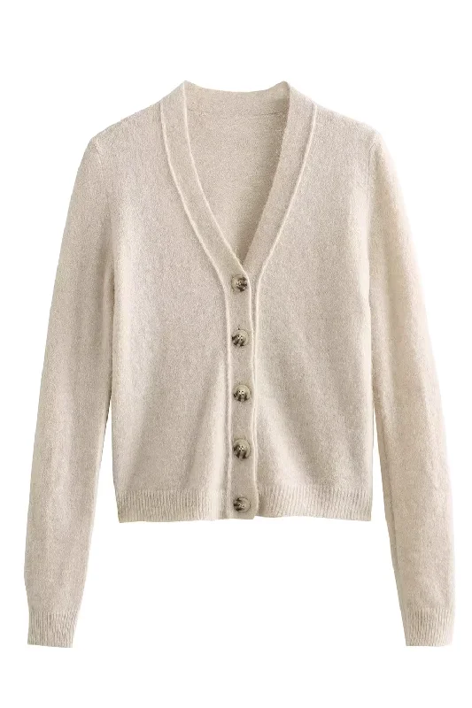 'Stella' Wool-Alpaca Blend Knitted Cardigan