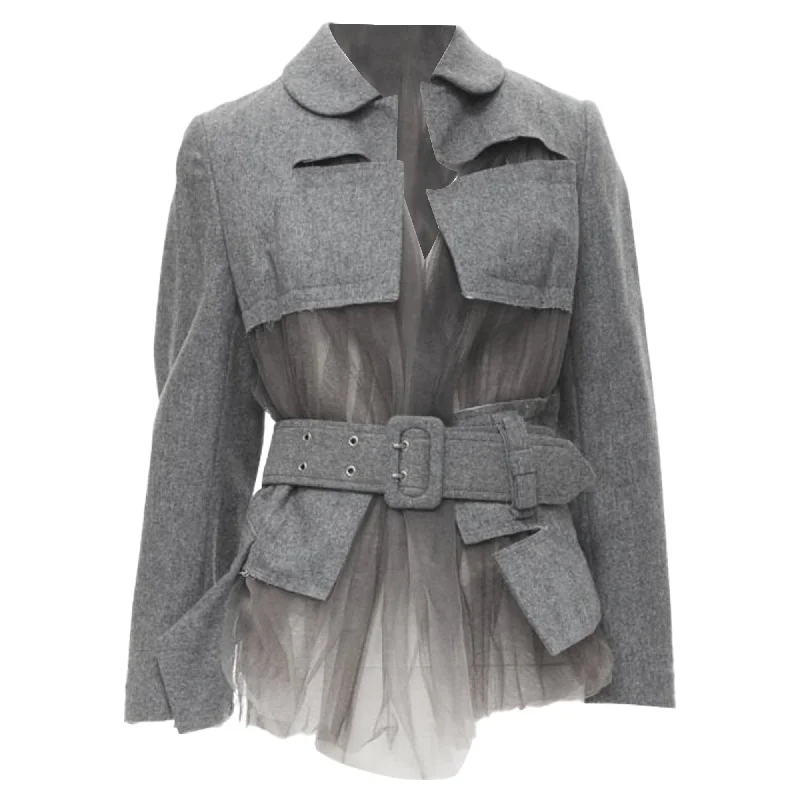 Comme des Garcons tulle belted deconstructed jacket