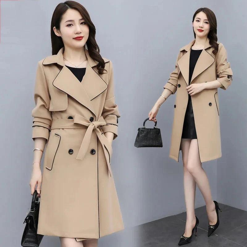 High-Quality Mid-Length Trench Coat Women