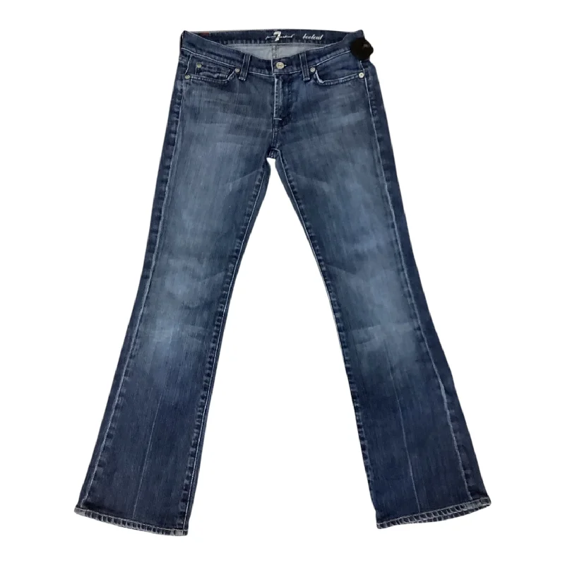 Jeans Boot Cut By 7 For All Mankind In Blue Denim, Size: 4