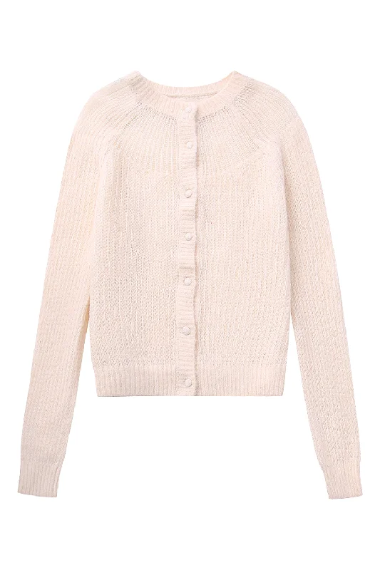 'Sharon' Long-Sleeved Button Knitted Cardigan