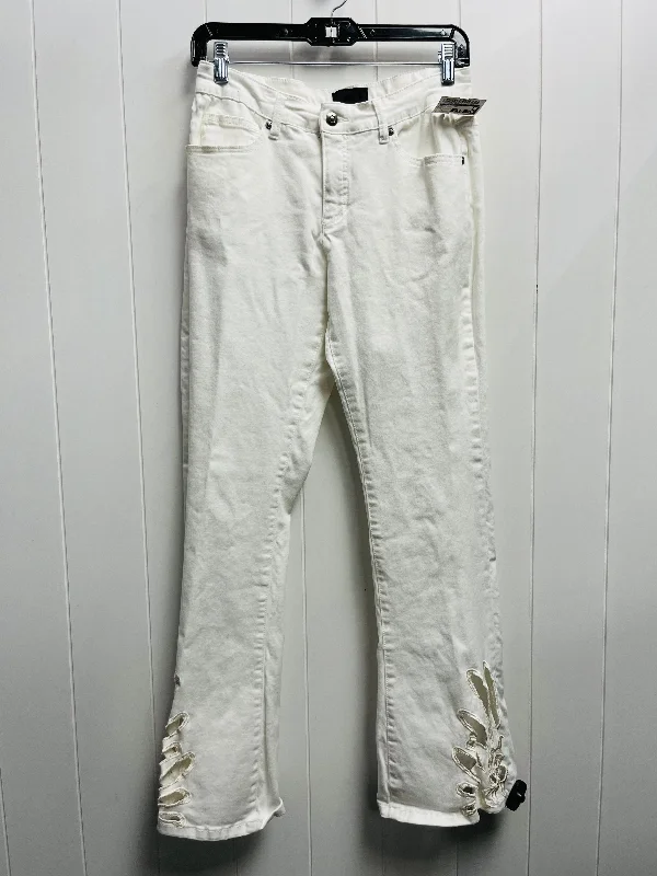 Jeans Boot Cut By Clothes Mentor In White Denim, Size: 6