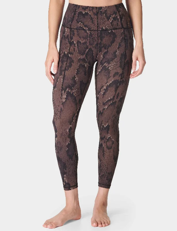 Super Soft 7/8 Yoga Leggings - Brown Python Print