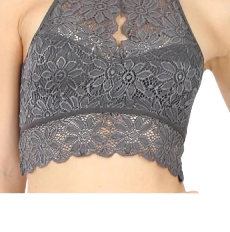 Lace Bralette In Gray