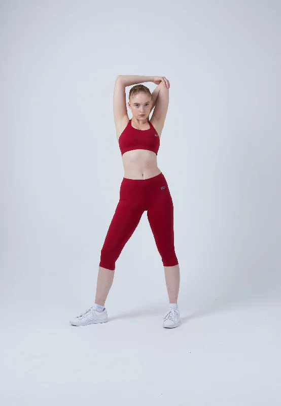 3/4 Sport Leggings, bordeaux rot