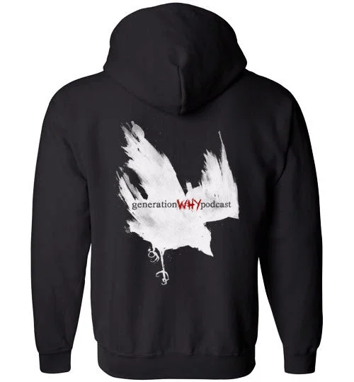 Crow Design Zippered Hoodie