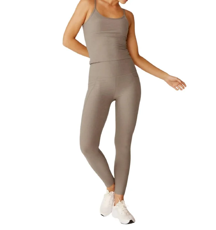 Spacedye Out Of Pocket High Waisted Midi Legging In Birch Heather