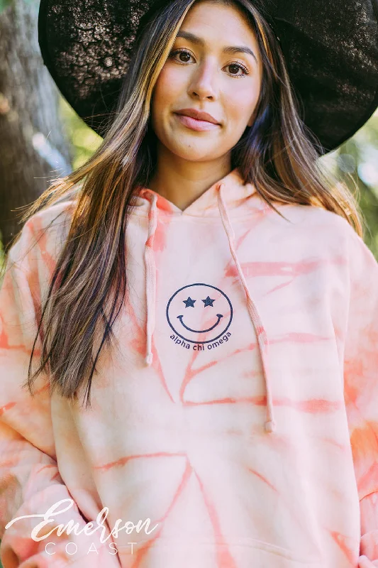 Alpha Chi Smiley Orange Hoodie