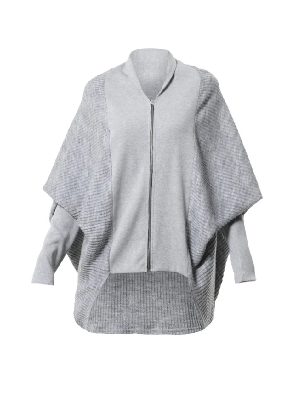 Metamorphoza Grey Zipped Cardigan