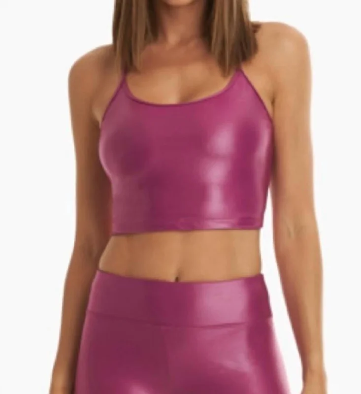 Leah Blackout Sports Bra In Rose Orchid