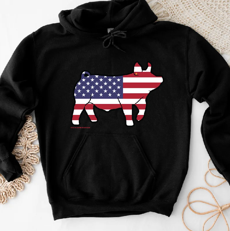 Patriotic Pig Hoodie (S-3XL) Unisex - Multiple Colors!