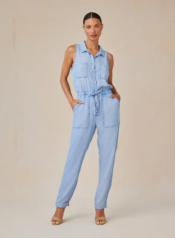 Pocket Jumpsuit - Coastal Spray Wash