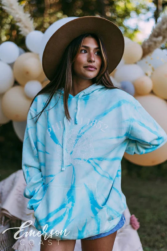 Phi Mu Aqua Tie Dye Hoodie