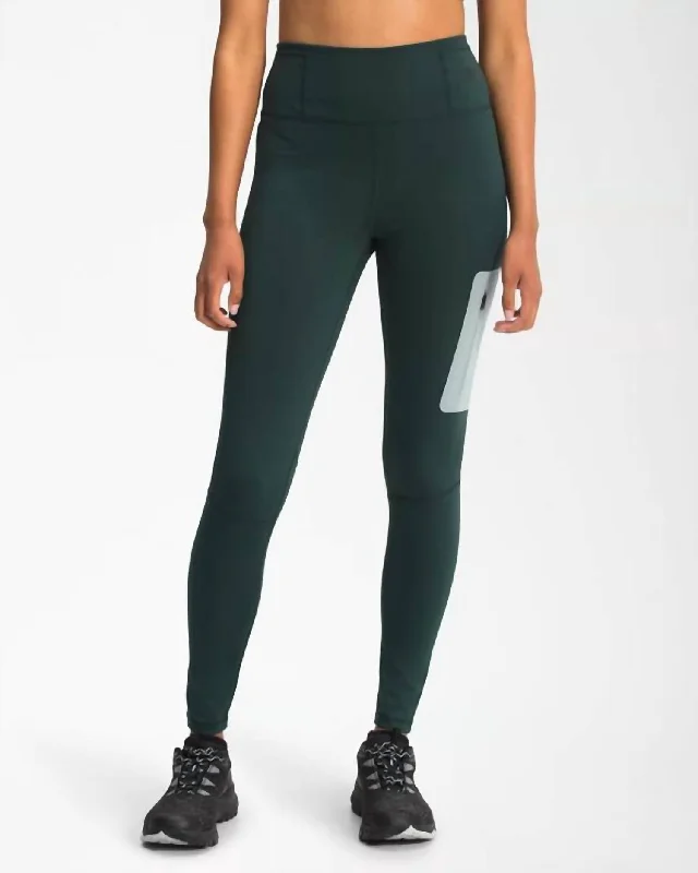 Women's Paramount Tight Leggings In Dark Sage Green/silver Blue