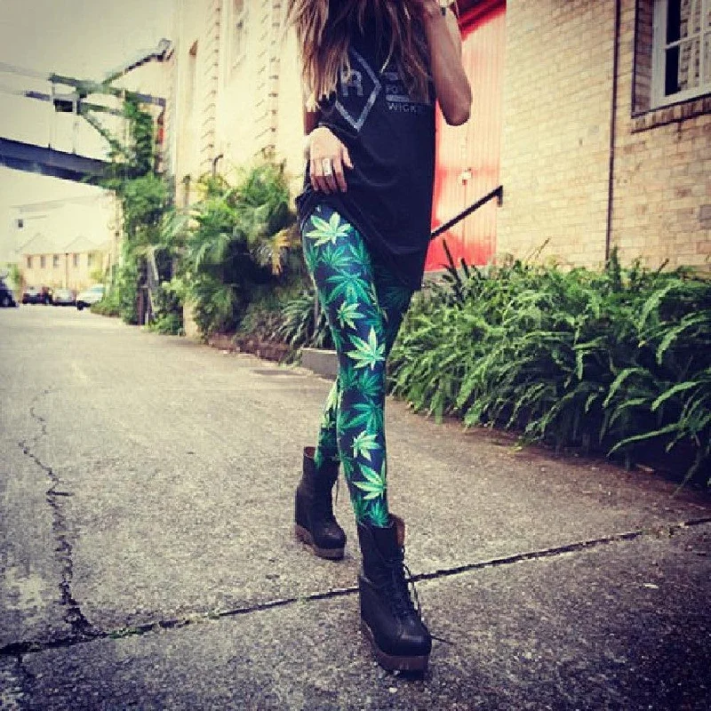 Maple Leaf Sky Digital Printing Pants