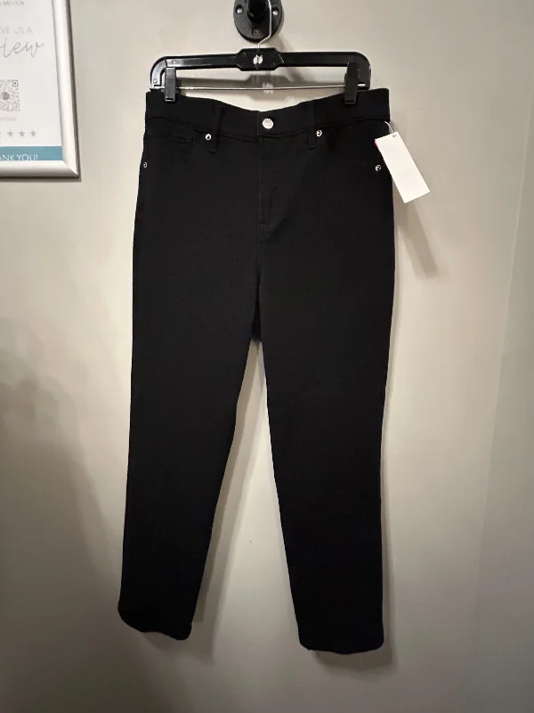 Jeans Straight By Express In Black Denim, Size: 8