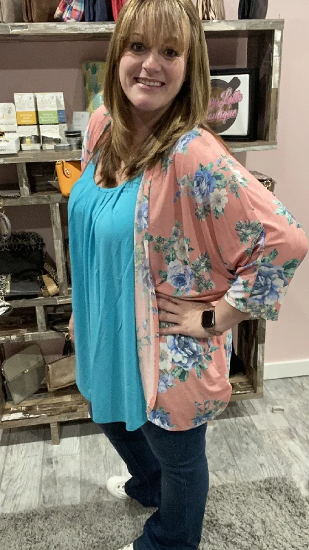 Peach Floral Kimono