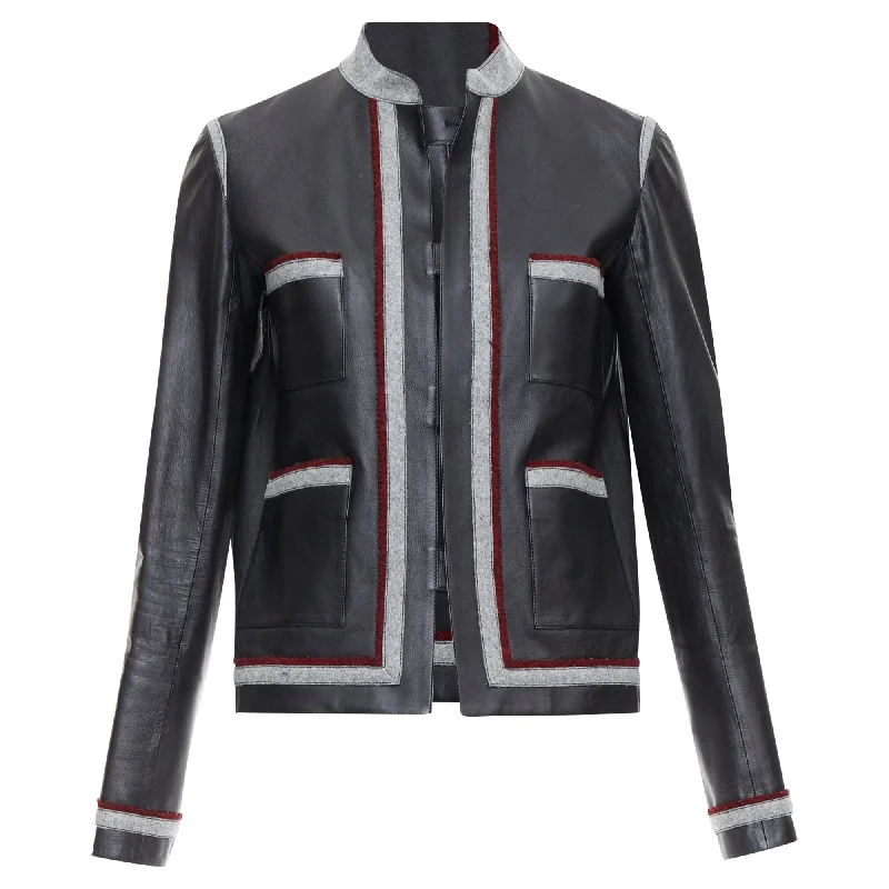 Chanel paris shanghai leather trim 4 pocket jacket