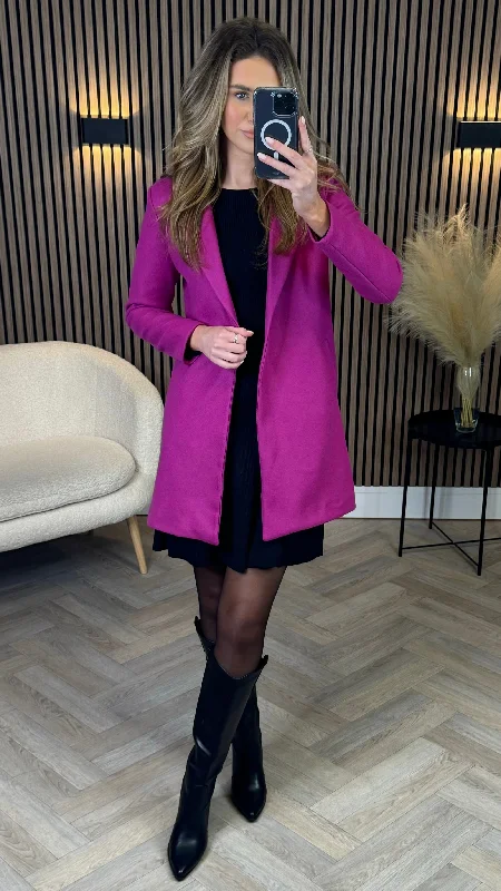 Rosario Purple Collared Coat