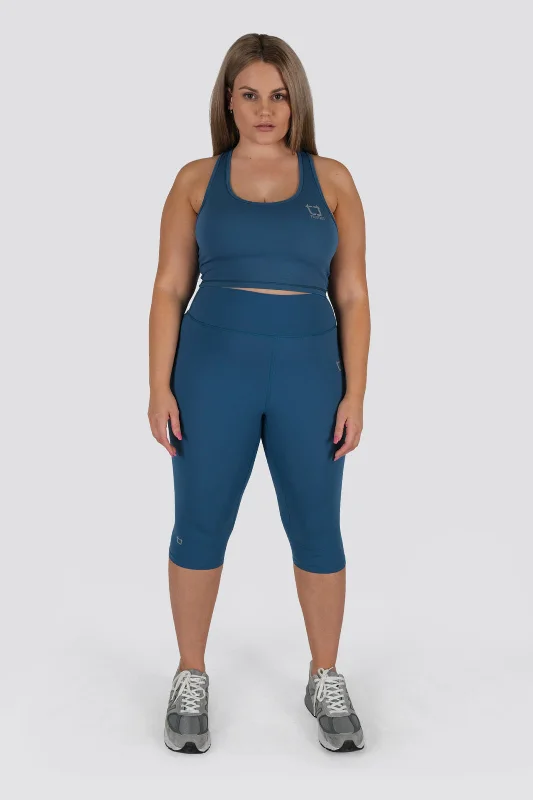 Stellar Capri Highwaisted Leggings - Sapphire