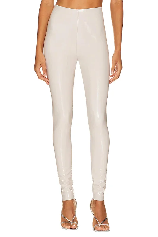 Faux Patent Leather Leggings In Porcelain