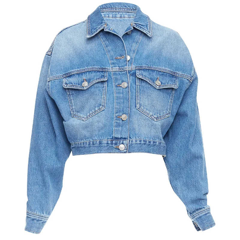 Isabel Marant etoile tadia denim boxy cropped jacket