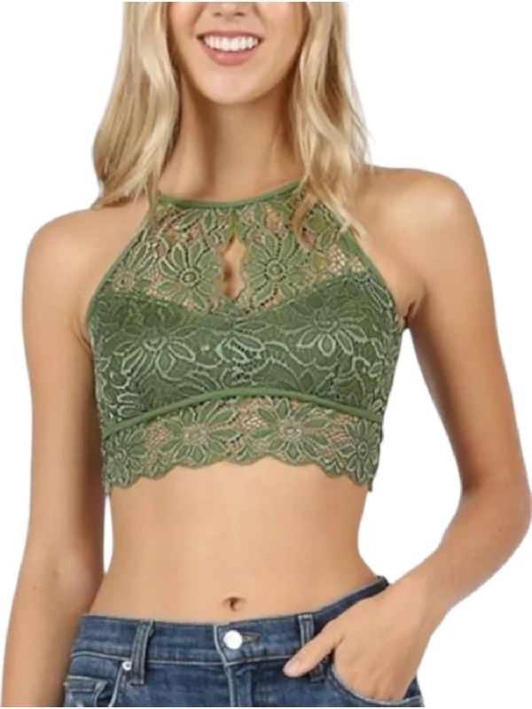 Lace Bralette In Olive