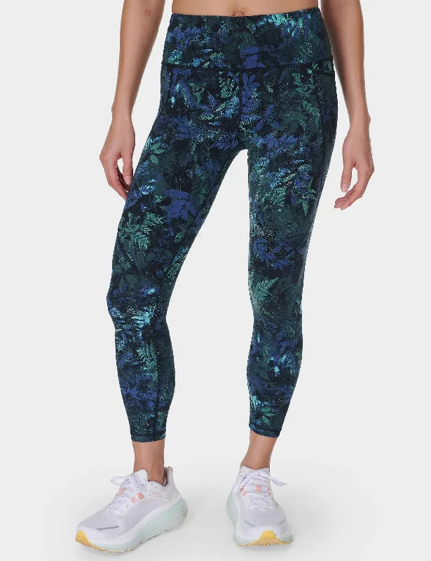 Power 7/8 Gym Leggings - Green Forest Print