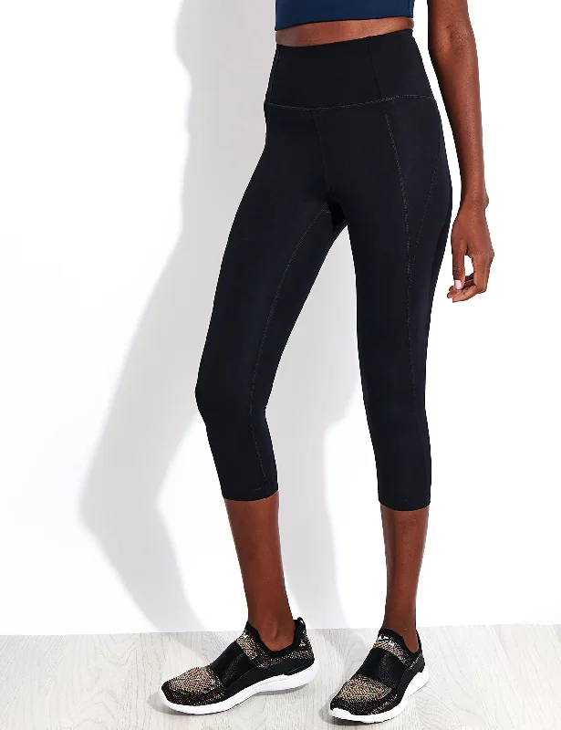 Compressive High Waisted Capri Legging - Black