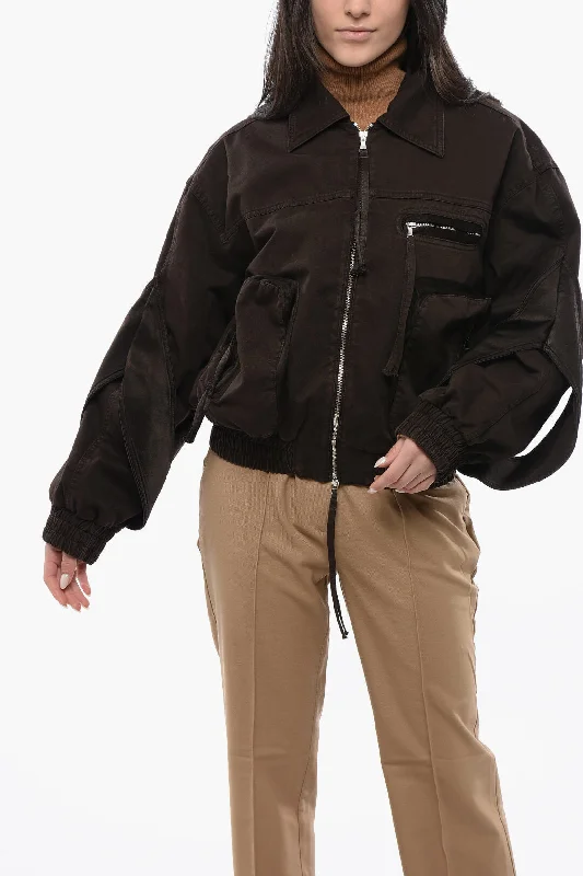 Blumarine Cotton Utility Jacket With Bishop Sleeves