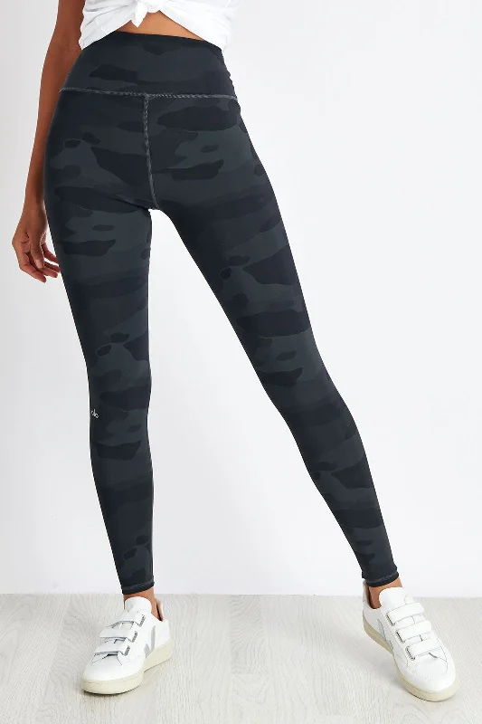 High Waisted Vapor Legging - Black Camo