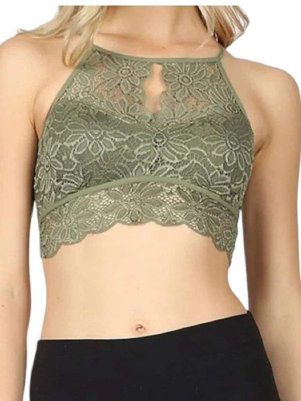 Lace Bralette In Green