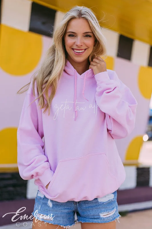 ZTA Pink Script Hoodie