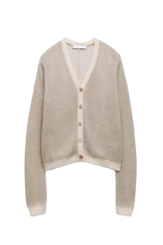 'Charlotte' V-Neck Knitted Button-Up Cardigan