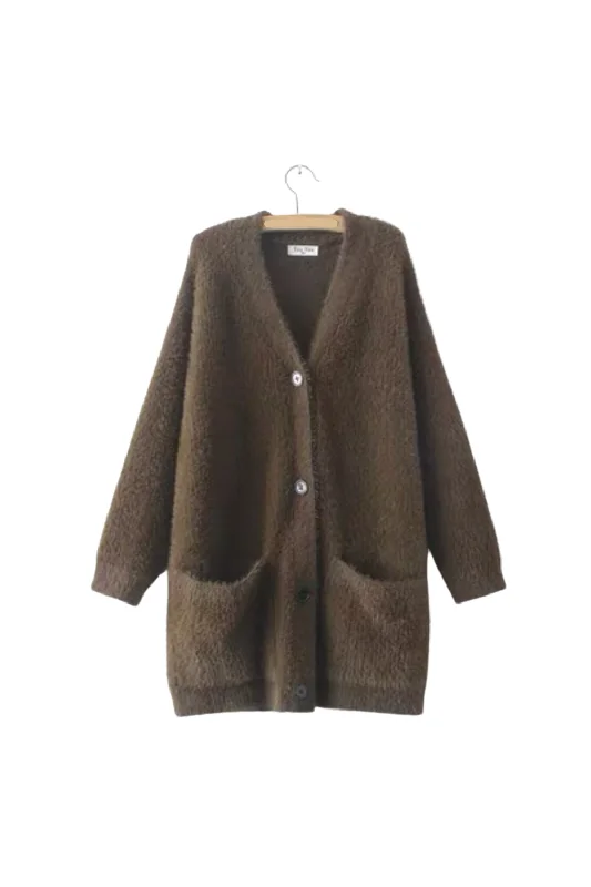 'Teodora' Mink Wool Knitted Cardigan (2 Colors)