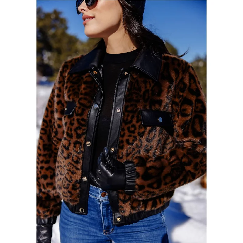 Billie Bomber Jacket In Leopard/black