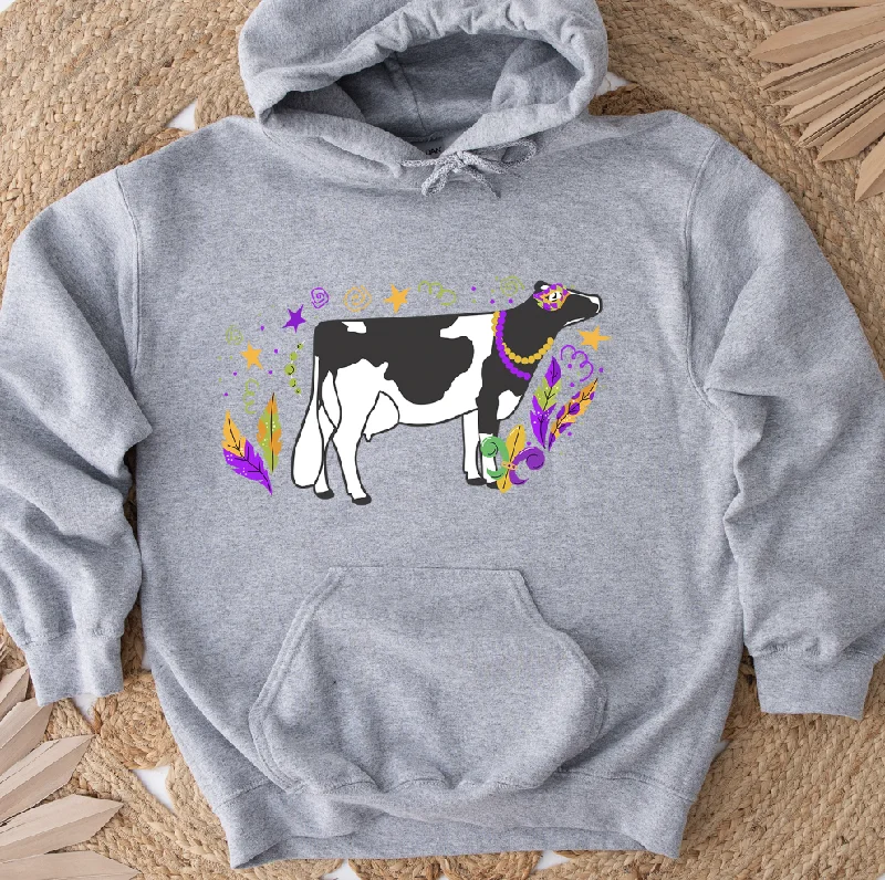 Dairy Cow Mardi Gras Hoodie (S-3XL) Unisex - Multiple Colors!