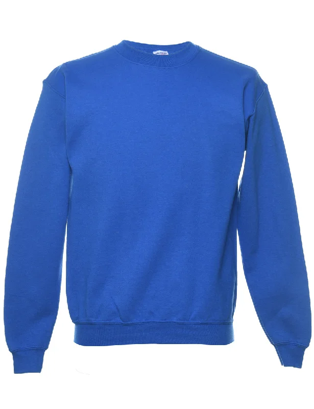 Blue Plain Sweatshirt - M Earthy Women's Hemp - based