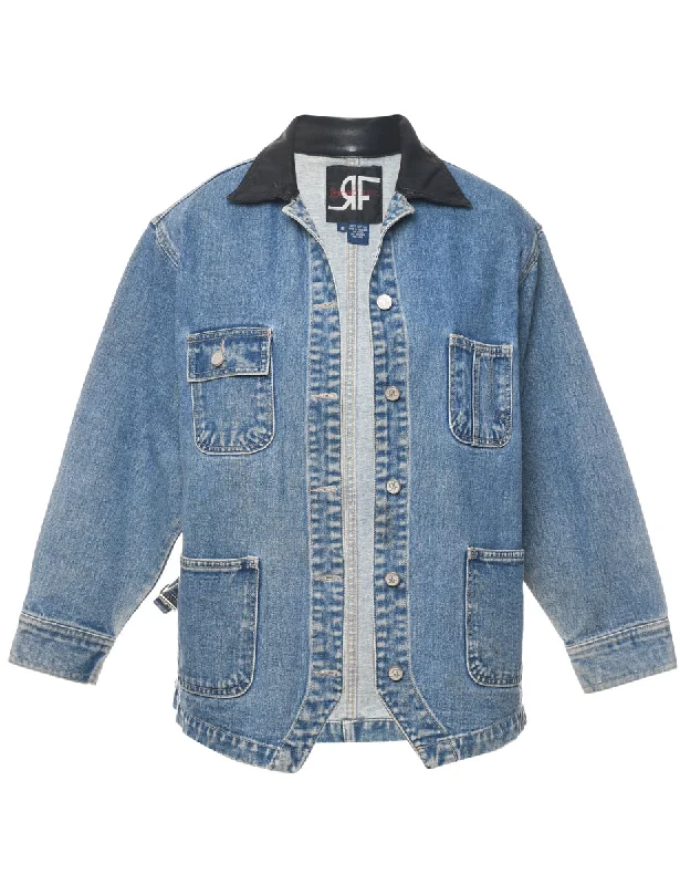 Rafaella 1990s Contrast Collar Denim Jacket - S Women