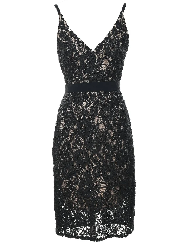 Black Evening Dress - XS Vintage Women's 1970S 